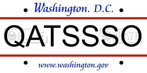 QATSSSO District Of Columbia License Plate
