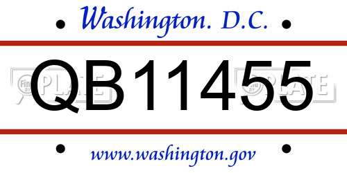 QB11455 District Of Columbia License Plate
