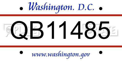 QB11485 District Of Columbia License Plate