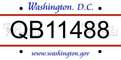 QB11488 District Of Columbia License Plate
