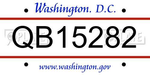QB15282 District Of Columbia License Plate
