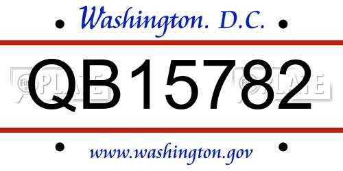 QB15782 District Of Columbia License Plate