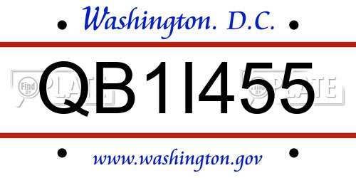 QB1I455 District Of Columbia License Plate