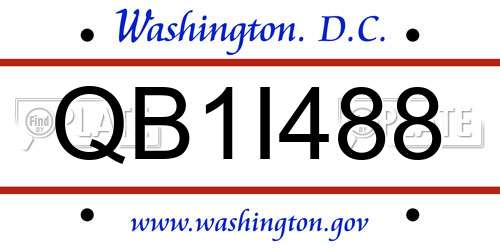 QB1I488 District Of Columbia License Plate