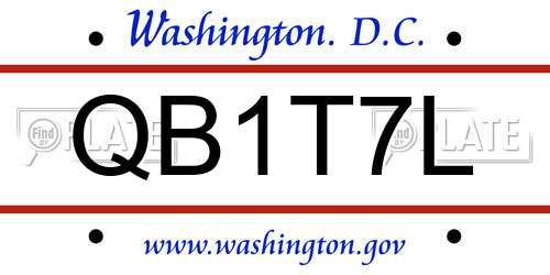 QB1T7L District Of Columbia License Plate