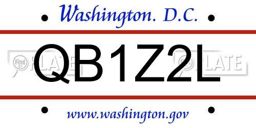 QB1Z2L District Of Columbia License Plate