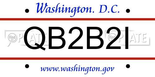 QB2B2I District Of Columbia License Plate