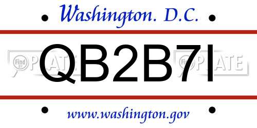 QB2B7I District Of Columbia License Plate