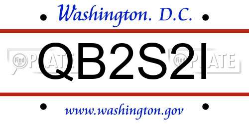 QB2S2I District Of Columbia License Plate