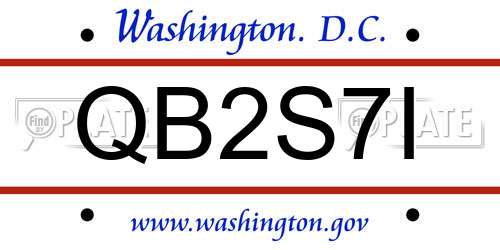 QB2S7I District Of Columbia License Plate