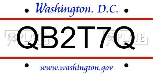 QB2T7Q District Of Columbia License Plate