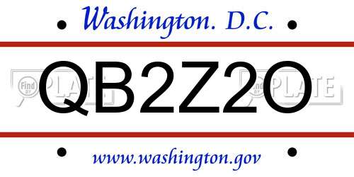 QB2Z2O District Of Columbia License Plate