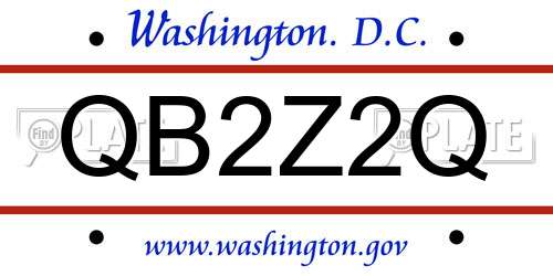 QB2Z2Q District Of Columbia License Plate