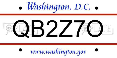 QB2Z7O District Of Columbia License Plate