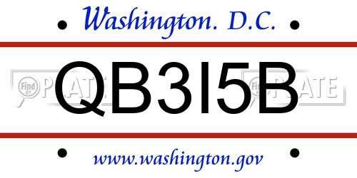 QB3I5B District Of Columbia License Plate