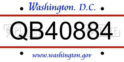 QB40884 District Of Columbia License Plate