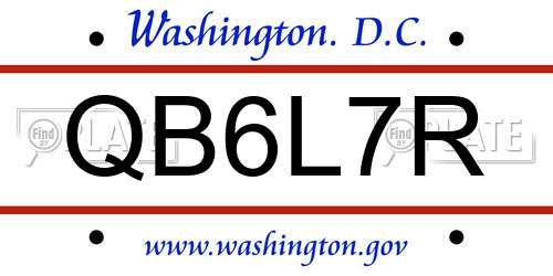 QB6L7R District Of Columbia License Plate