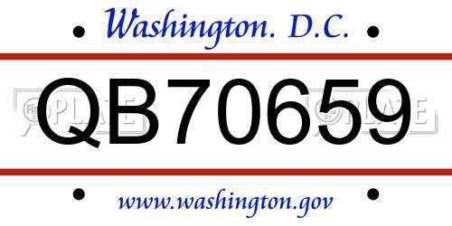 QB70659 District Of Columbia License Plate