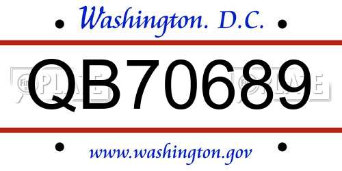 QB70689 District Of Columbia License Plate
