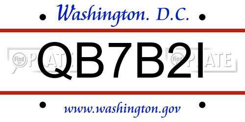 QB7B2I District Of Columbia License Plate