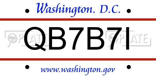 QB7B7I District Of Columbia License Plate