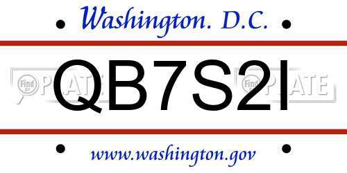 QB7S2I District Of Columbia License Plate