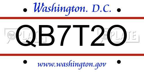 QB7T2O District Of Columbia License Plate