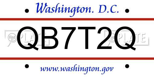 QB7T2Q District Of Columbia License Plate