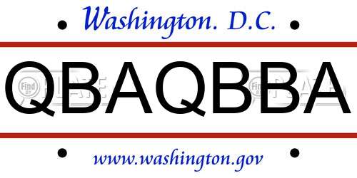 QBAQBBA District Of Columbia License Plate