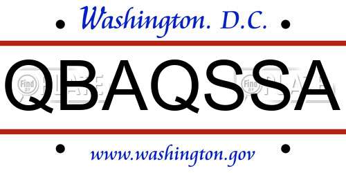 QBAQSSA District Of Columbia License Plate