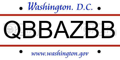 QBBAZBB District Of Columbia License Plate