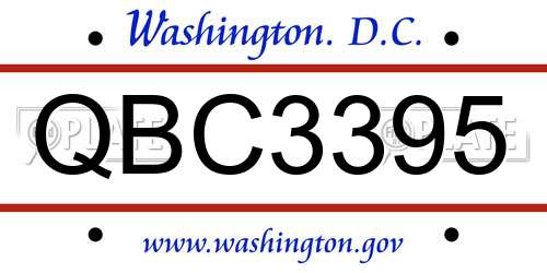 QBC3395 District Of Columbia License Plate