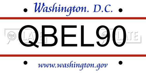 QBEL90 District Of Columbia License Plate