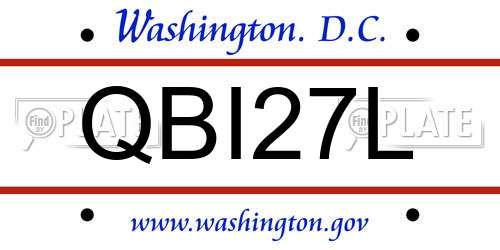 QBI27L District Of Columbia License Plate