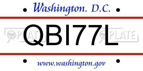 QBI77L District Of Columbia License Plate
