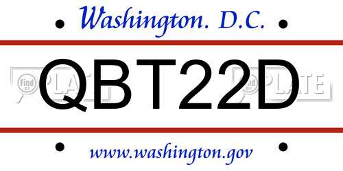 QBT22D District Of Columbia License Plate