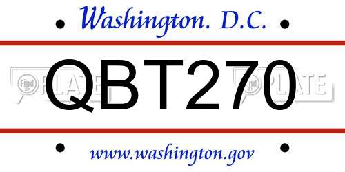 QBT270 District Of Columbia License Plate