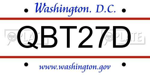 QBT27D District Of Columbia License Plate