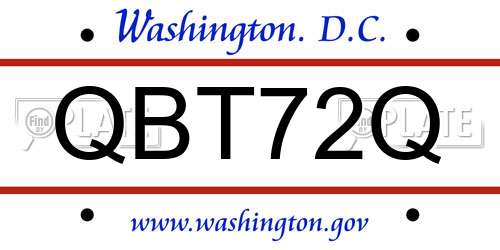 QBT72Q District Of Columbia License Plate
