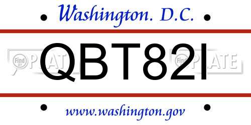 QBT82I District Of Columbia License Plate