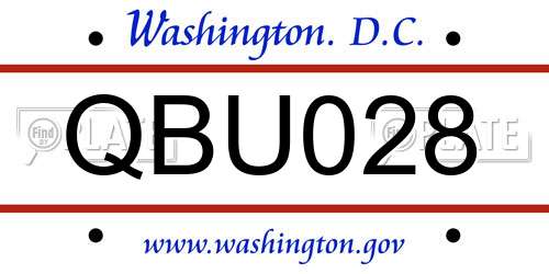 QBU028 District Of Columbia License Plate