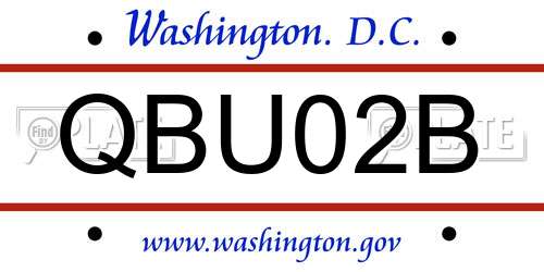 QBU02B District Of Columbia License Plate