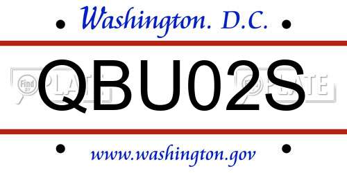QBU02S District Of Columbia License Plate