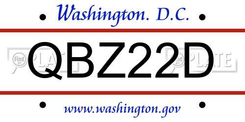QBZ22D District Of Columbia License Plate