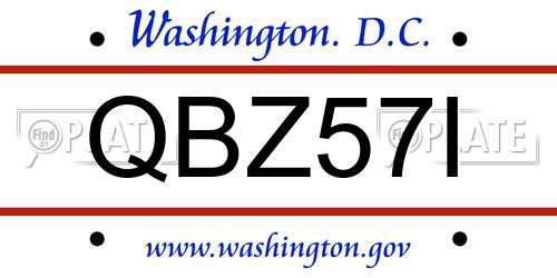 QBZ57I District Of Columbia License Plate