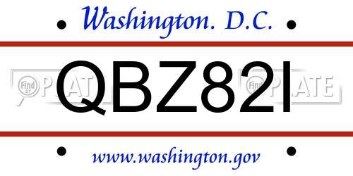 QBZ82I District Of Columbia License Plate
