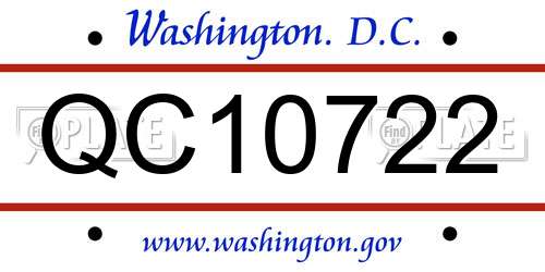 QC10722 District Of Columbia License Plate