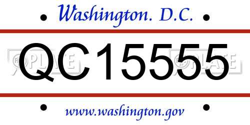 QC15555 District Of Columbia License Plate