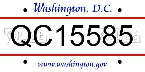 QC15585 District Of Columbia License Plate