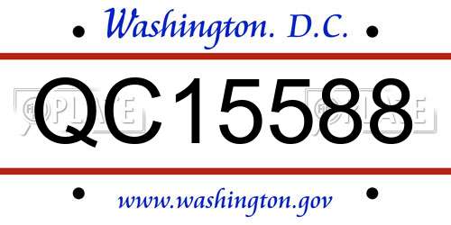 QC15588 District Of Columbia License Plate